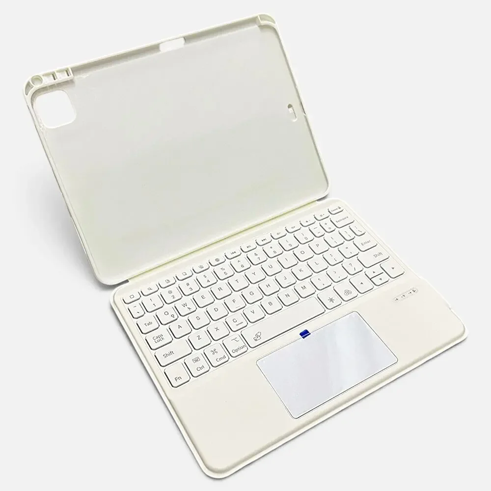 ZENLU iPad Pro 11 M4 Keyboard Case Trackpad Backlit White
